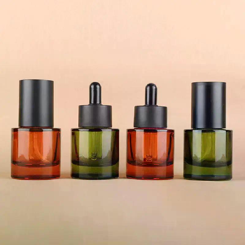 Sticle Picurătoare cu Fund Îngroșat 30ml Reactiv Picături Ochi Sticlă Ambră Lichid Aromoterapie Sticlă Pipetă Reîncărcabilă Călătorie