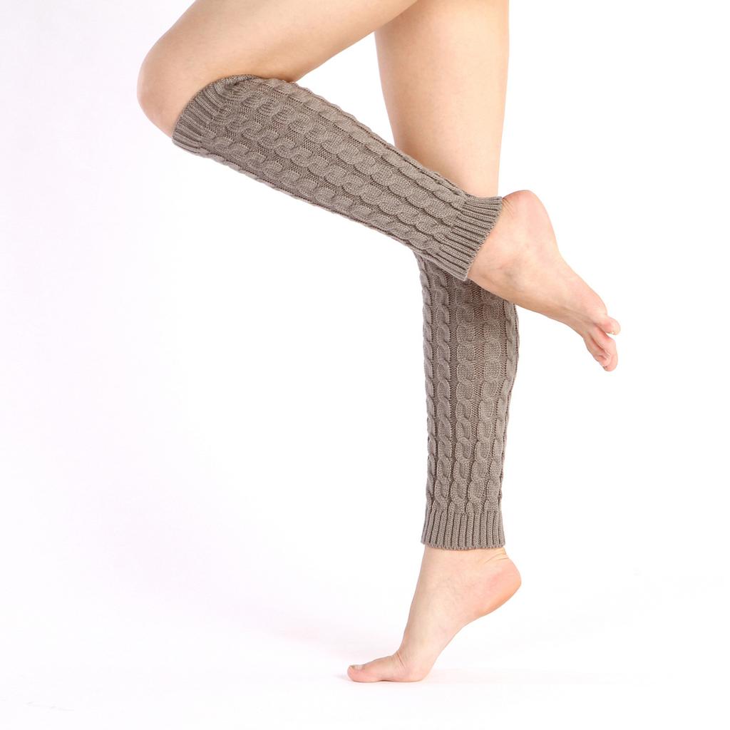 42cm Long Woolen Pile Sock Cover Autumn and Winter Women's Knitted Leg Protector Warm Foot Cover