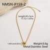 Women Double Layer Gold Necklace Stainless Steel Interlocking Circle Pendant Necklace for Daily Party Wedding Jewelry