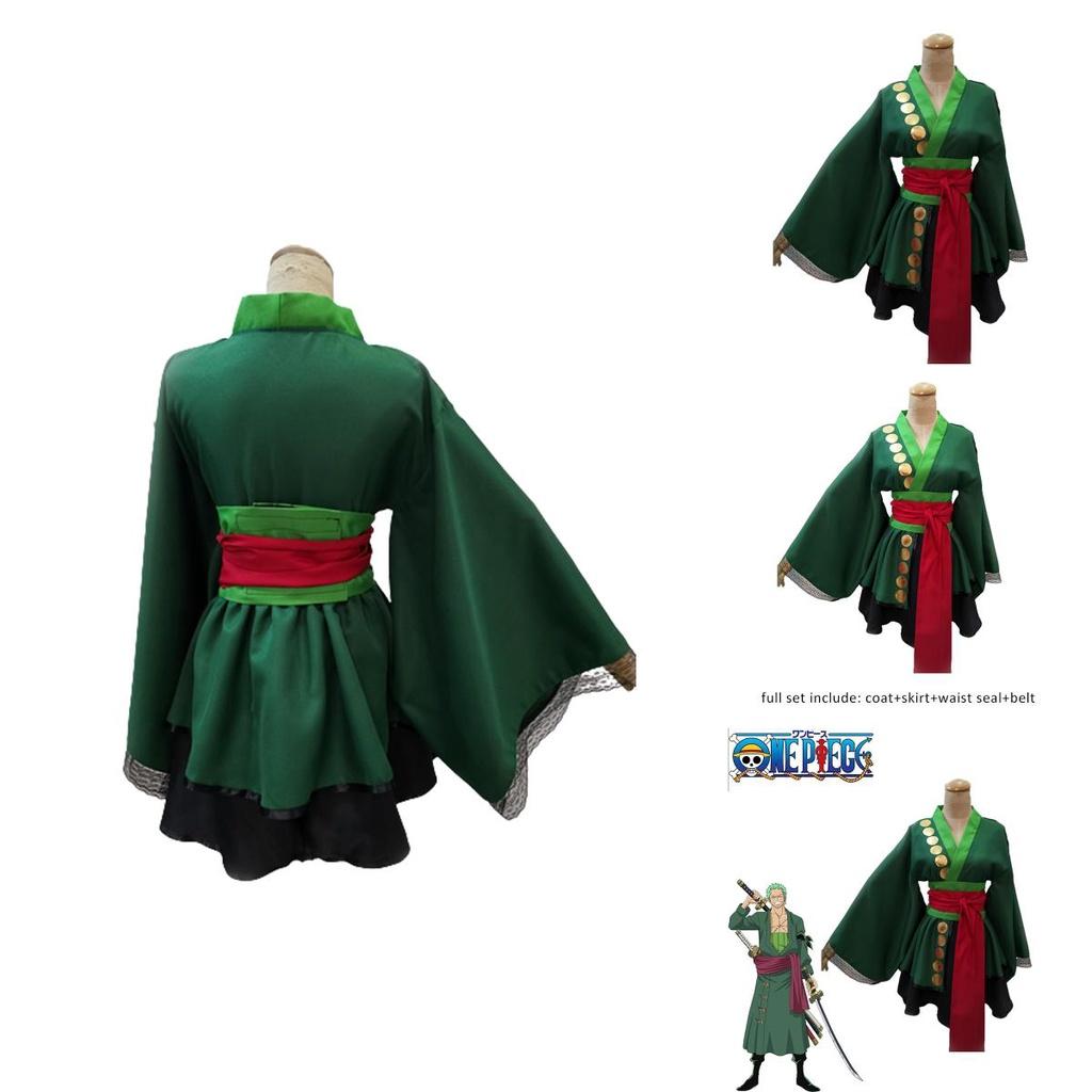 One Piece Roronoa Zoro Cosplay Costume In Bright Colors For Ladies At Halloween