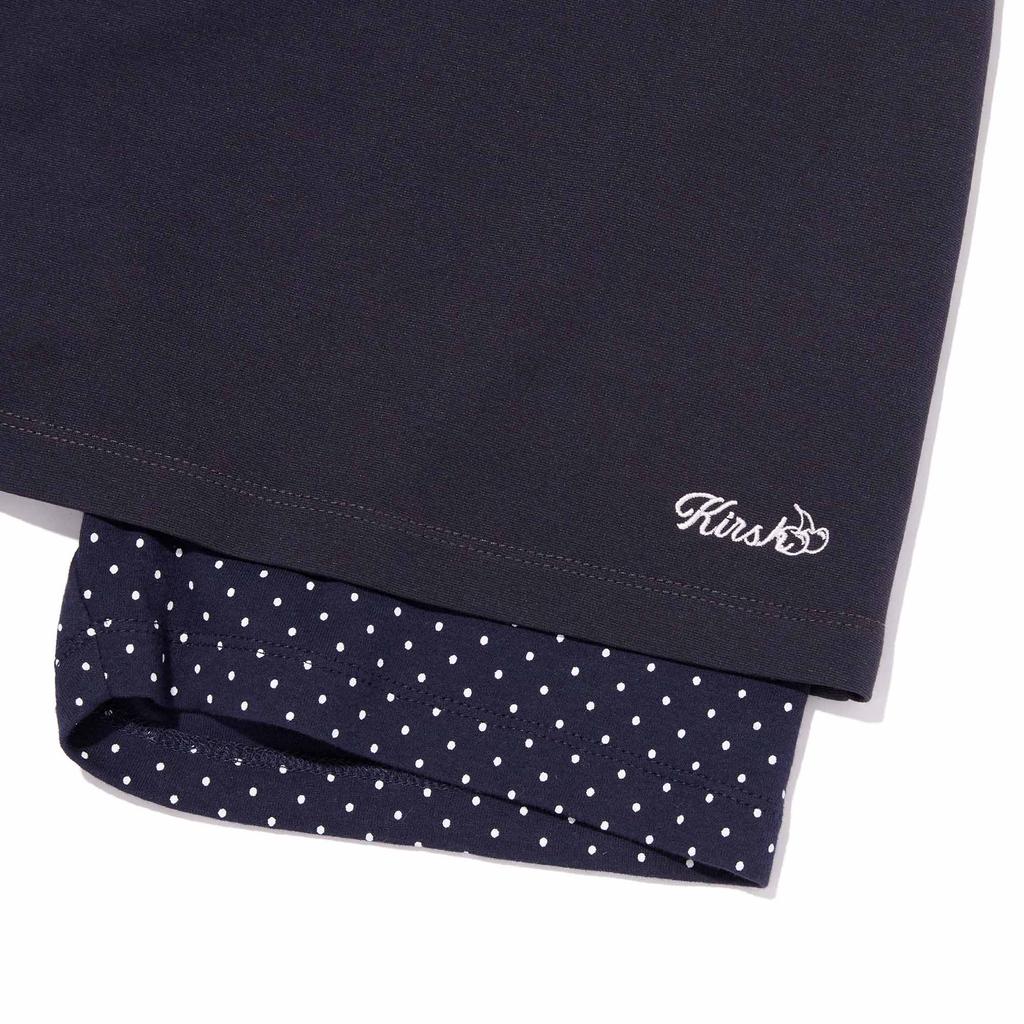 Kirsh Dot Inner Pants Layered Skirt [Dark Navy]
