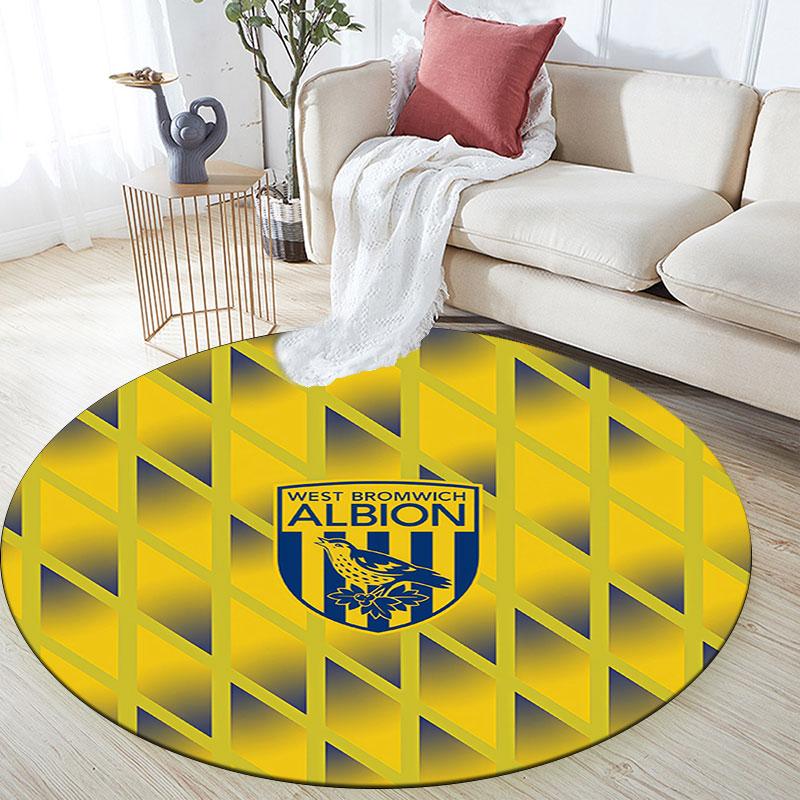 West Brom,Round Area Rug,Carpet Rug for Living Room Bedroom Sofa Playroom Decor,Non-slip Floor Mat