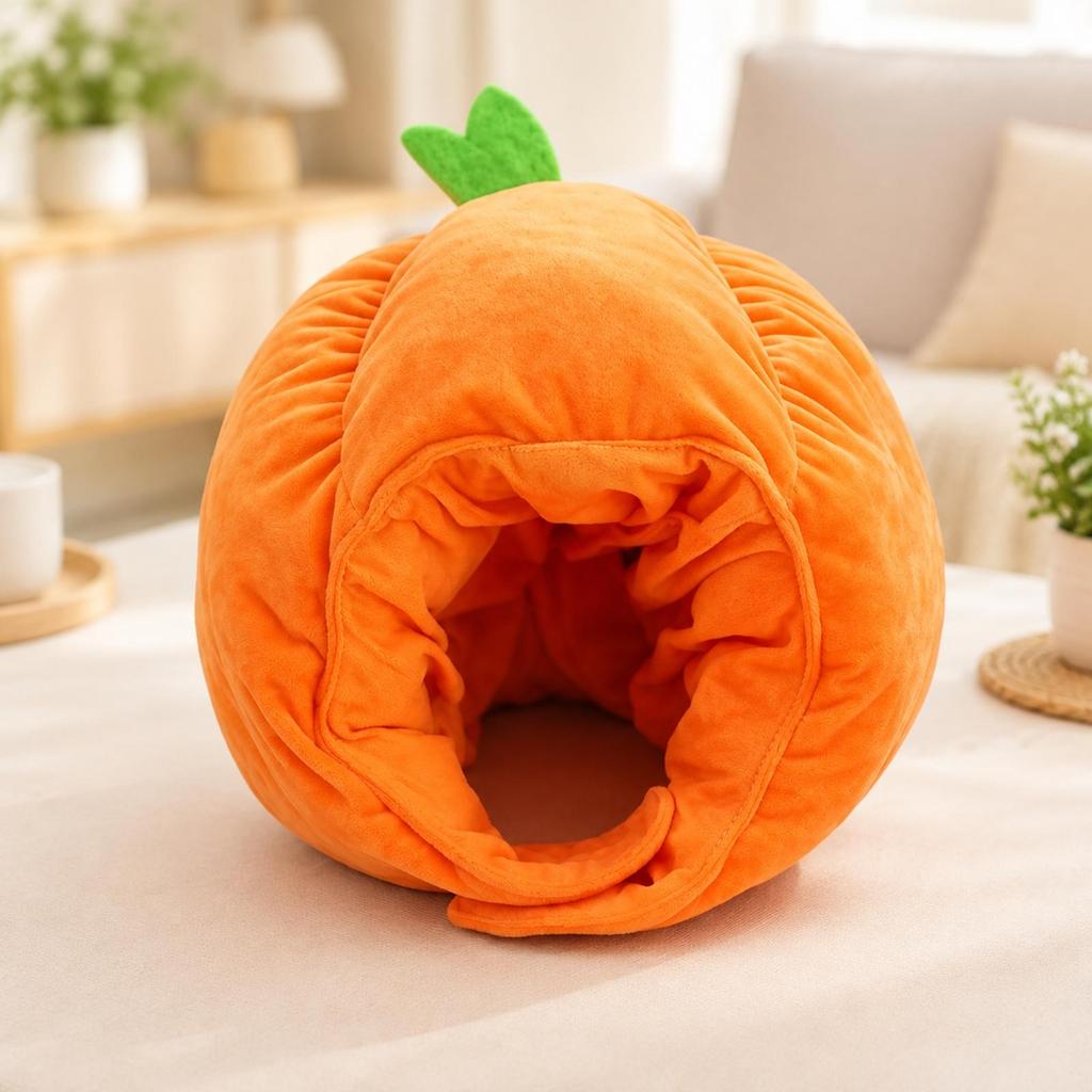 Soft Pumpkin Headpiece OneSize 3D Head Cover with Leaf Detail Headwear for Stage