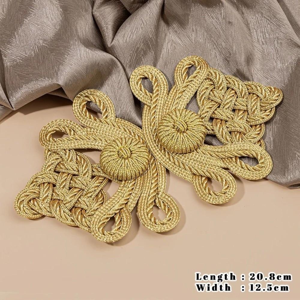 Golden Chinese Knot Buttons Handmade Tang Suit Buttons Cheongsam Buttons  Cheongsam Making