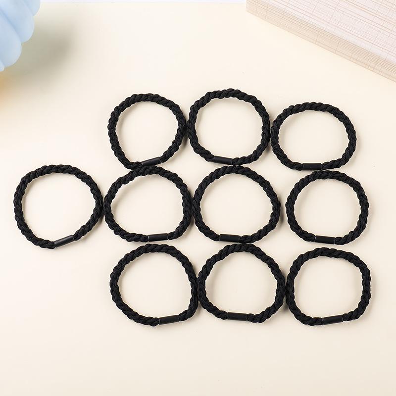 Women's Black Elastic Hair Tie - Korean Style Leather Headband