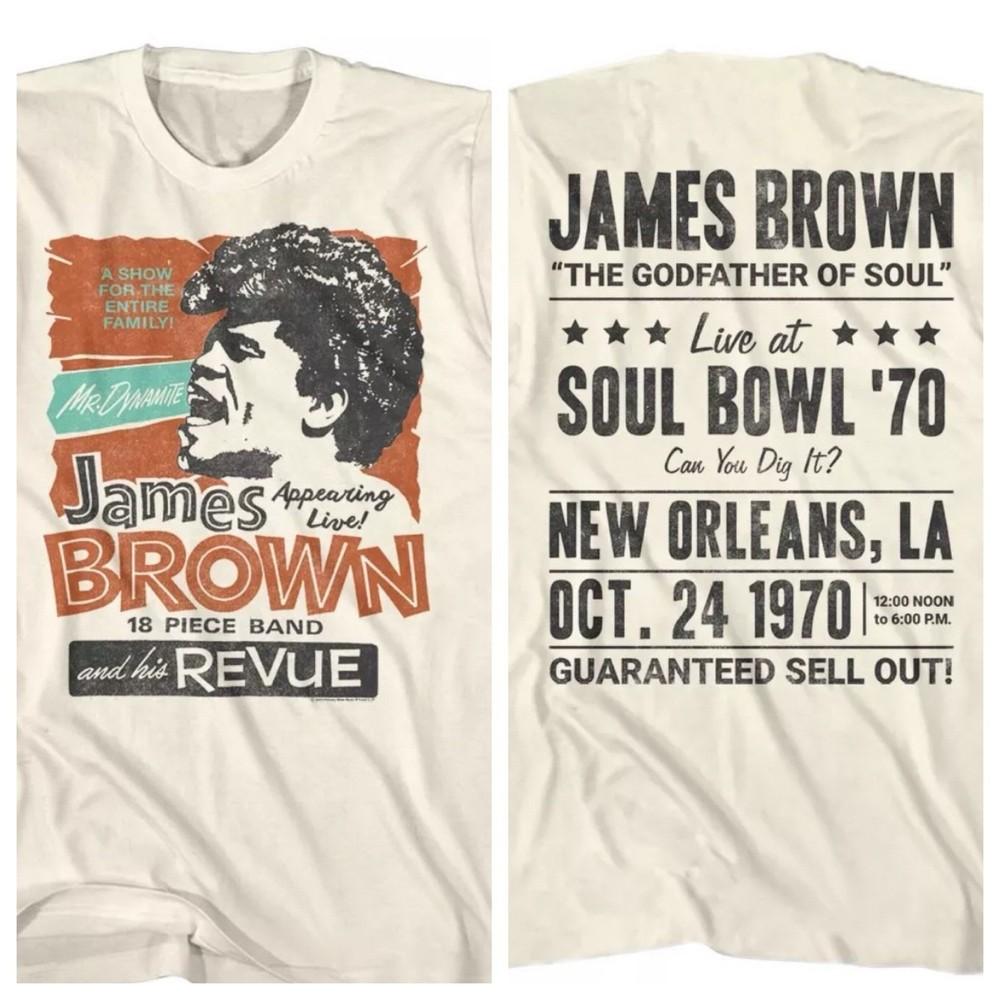 

James Brown Men039;s T Shirt Godfather of SOUL 1970 Super Bowl R amp; B Music 2 Sided Unisex T-Shirt XXXL