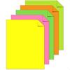 Mega Collection Colored Paper "Fluorescent" 5Color Assortment 625 Sheets 24 lb 89 gsm 8.5" x 11" MORE SHEETS! 91700