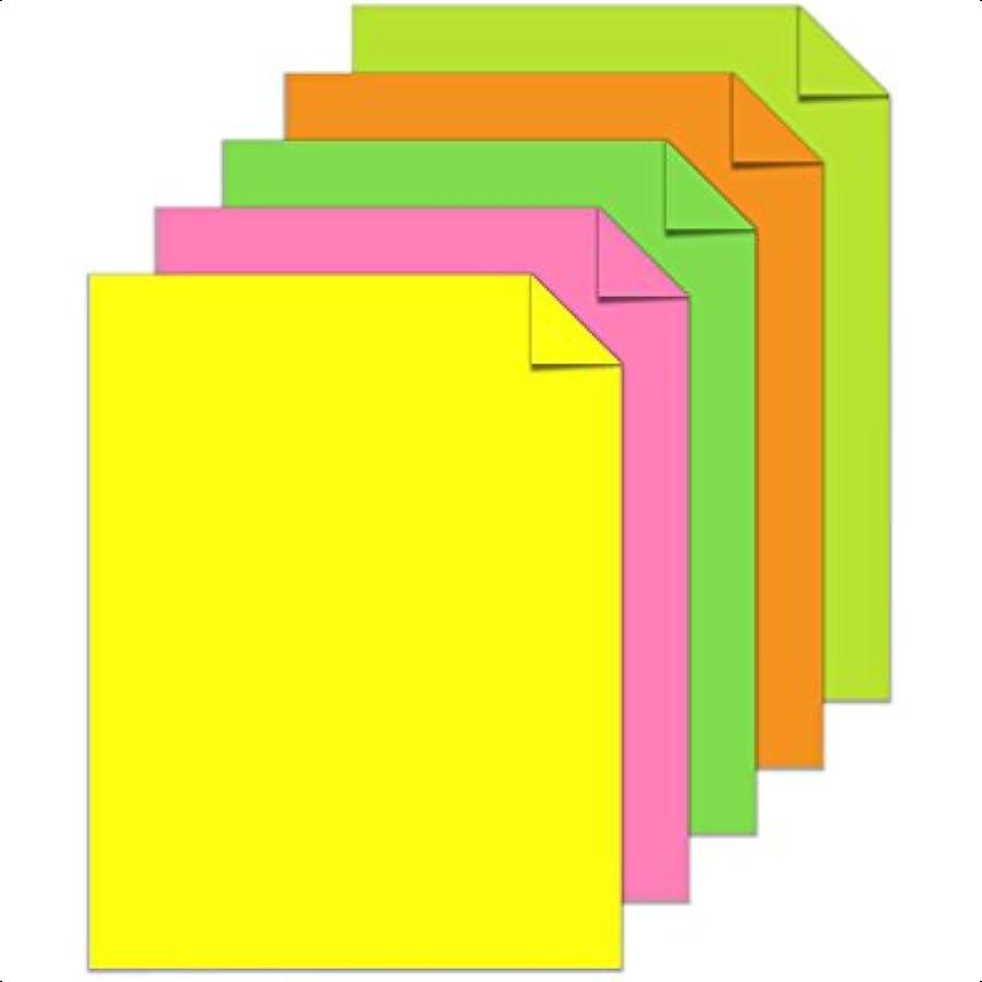 Mega Collection Colored Paper "Fluorescent" 5Color Assortment 625 Sheets 24 lb 89 gsm 8.5" x 11" MORE SHEETS! 91700