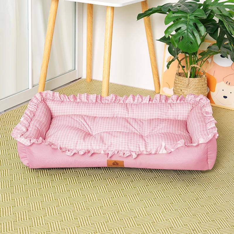 Small Dog Pet Nests Fashionable and Fresh Cat Wooden Ear Edge Square Nest Summer Cool Nest Cat Bed Dog Nests Pet Products
