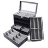 24 Slot Sunglasses Organizer Box for Men Women Eyewear Display Case PU Leather Glass Top 4 Layer Drawer Large Capacity
