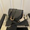 Solid Color Casual Spring New Style Trendy Fashionable Casual Fashionable Underarm Crossbody Saddle Bag