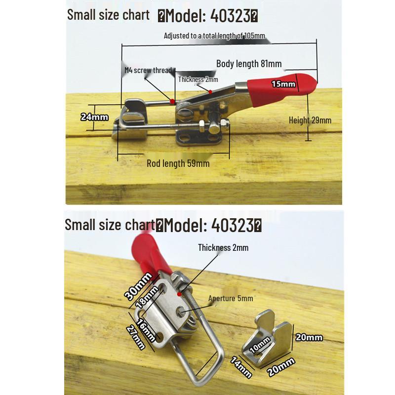 Heavy Duty 304 Stainless Steel Adjustable Snap Latch Lock Clamp Buckle
