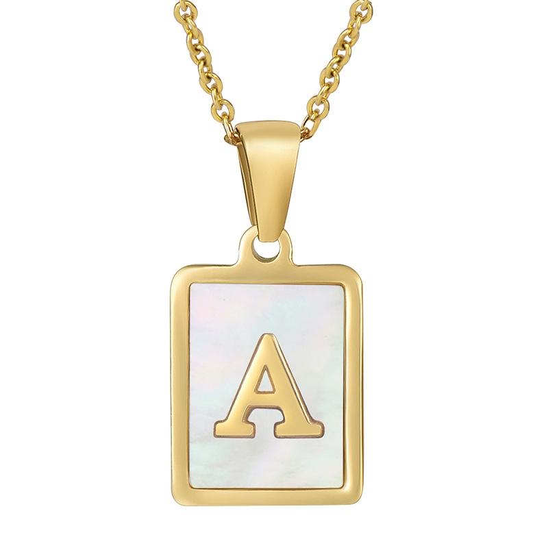 Stainless Steel Shell Letter Necklace For Women European And American Style Fashion Jewelry Wholesale