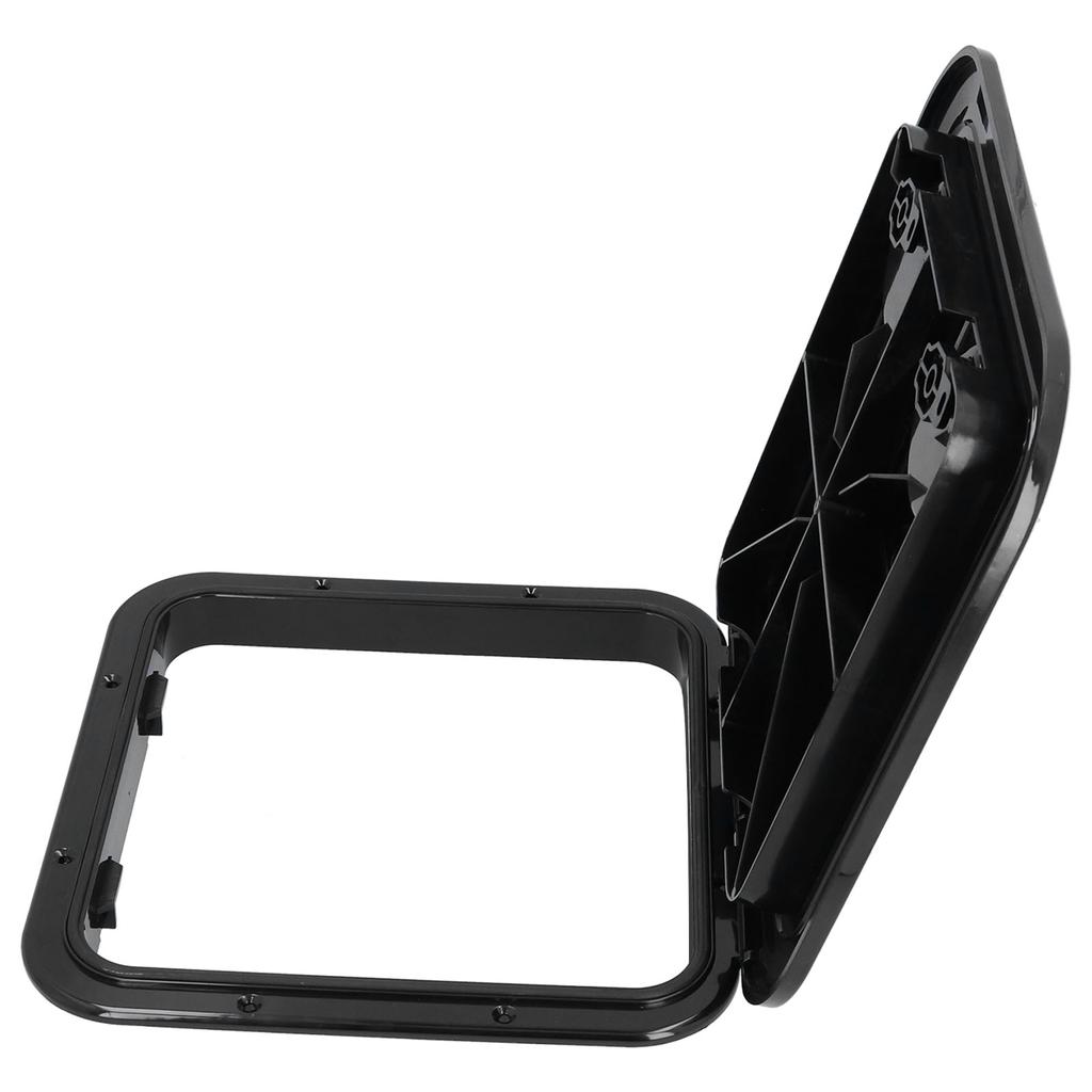 Deckszugangsluke Inspektionsabdeckung Anti-UV mit Schloss für Marineboot Schwarz 14,75 x 14,5in