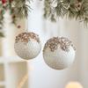 Christmas Ball Ornaments Glitter Sequin Faux Pearl Hanging Ball Decoration Shatterproof Foam Ball Christmas Tree Ornaments for Wedding Party