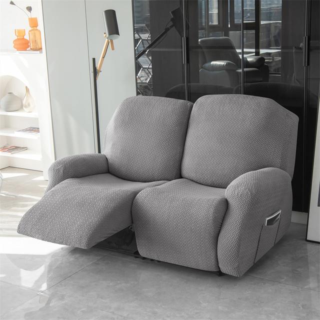 1 2 3 Seater Recliner Sofa Cover Stretch Spandex Lazy Boy Armchair Covers Jacquard Solid Color Couch Slipcovers For Living Room