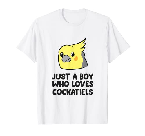 Just a Boy Who Loves Cockatiels - Cute Cockatiel Parrot Boy T-Shirt