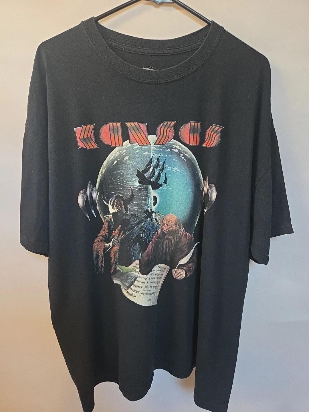 Band Tshirt Kansas Band Black Color reprint Gift Fan Shirt AN51830 XXL