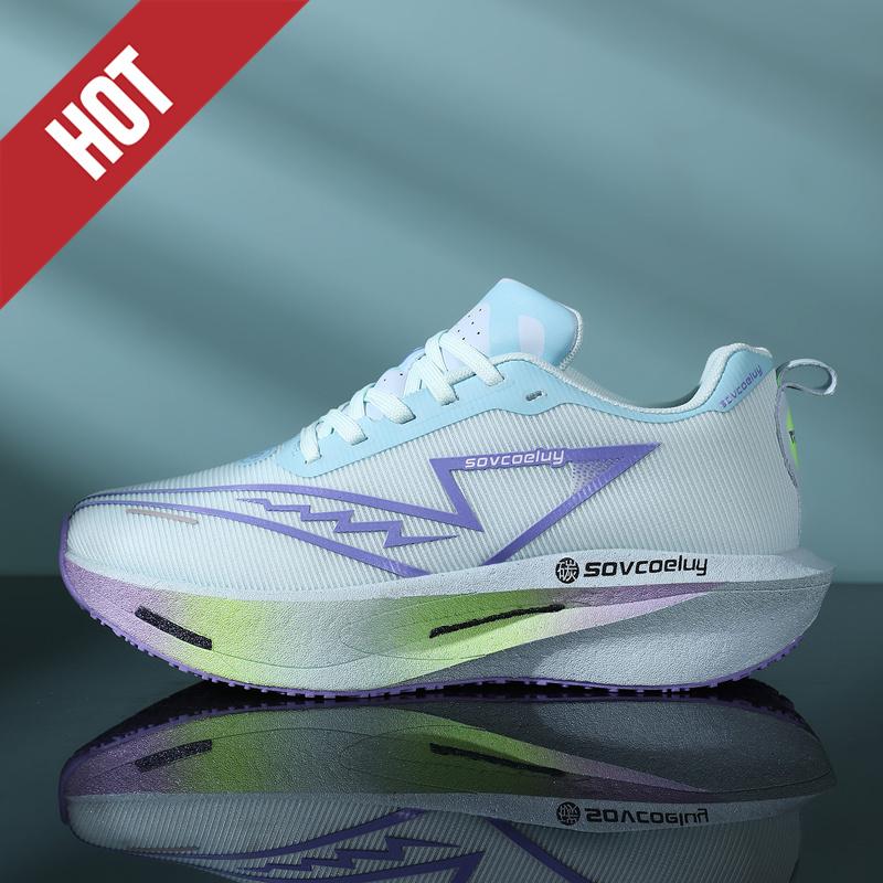 Dämpfende Laufschuhe Karbonplatte Marathon Herren Sport Atmungsaktiv Leicht Damen Bequem Athletisch Rutschfest Sneaker Freizeit