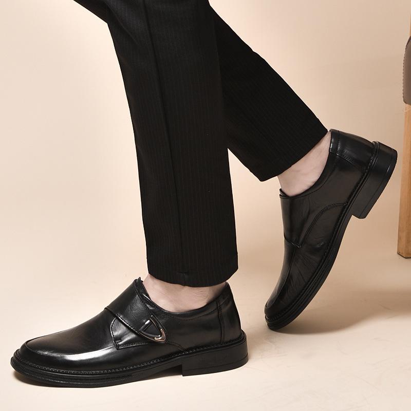 Men's Leather Slip-on Formal & Casual Shoes - Cowhide Wedding & Dad Shoes