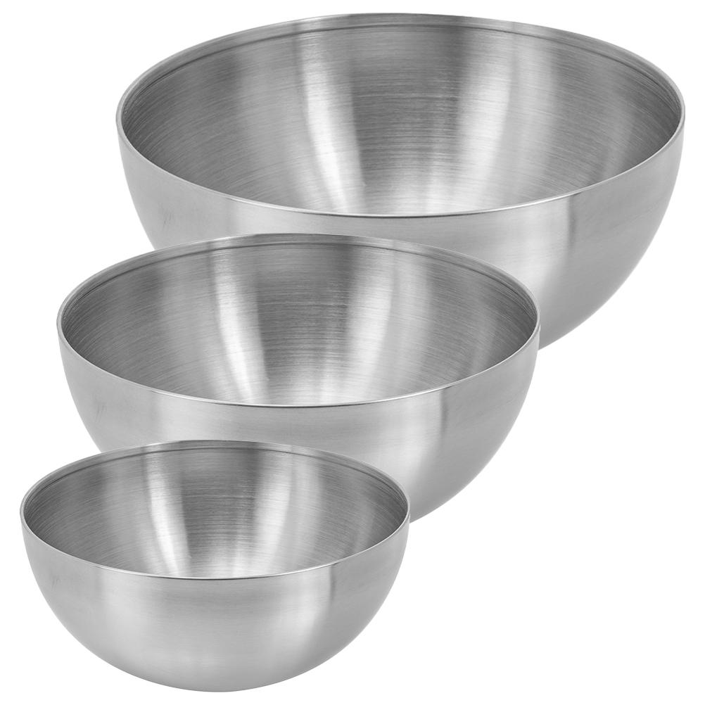 

3 шт. Необходимость салатница контейнеры для еды приготовление еды дома смешивание фруктовые миски из нержавеющей стали серебряный