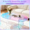 Round Square Acrylic End Table Modern Accent Modern Chic Desk Iridescent Clear Coffee Table Transparent Art Home Decor Furniture