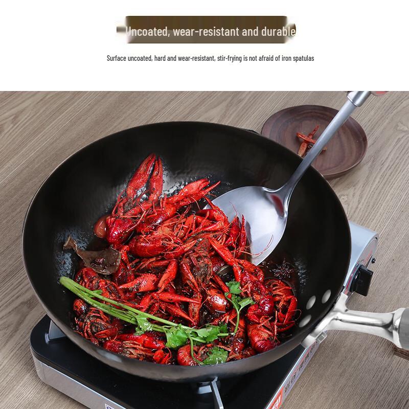 COOKER KING B49698 Non-Coated Wrought Iron Wok 32cm