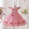 Sequined Princess Dress with Flutter Sleeves for Toddlers – Festive Puffy Tulle Skirt