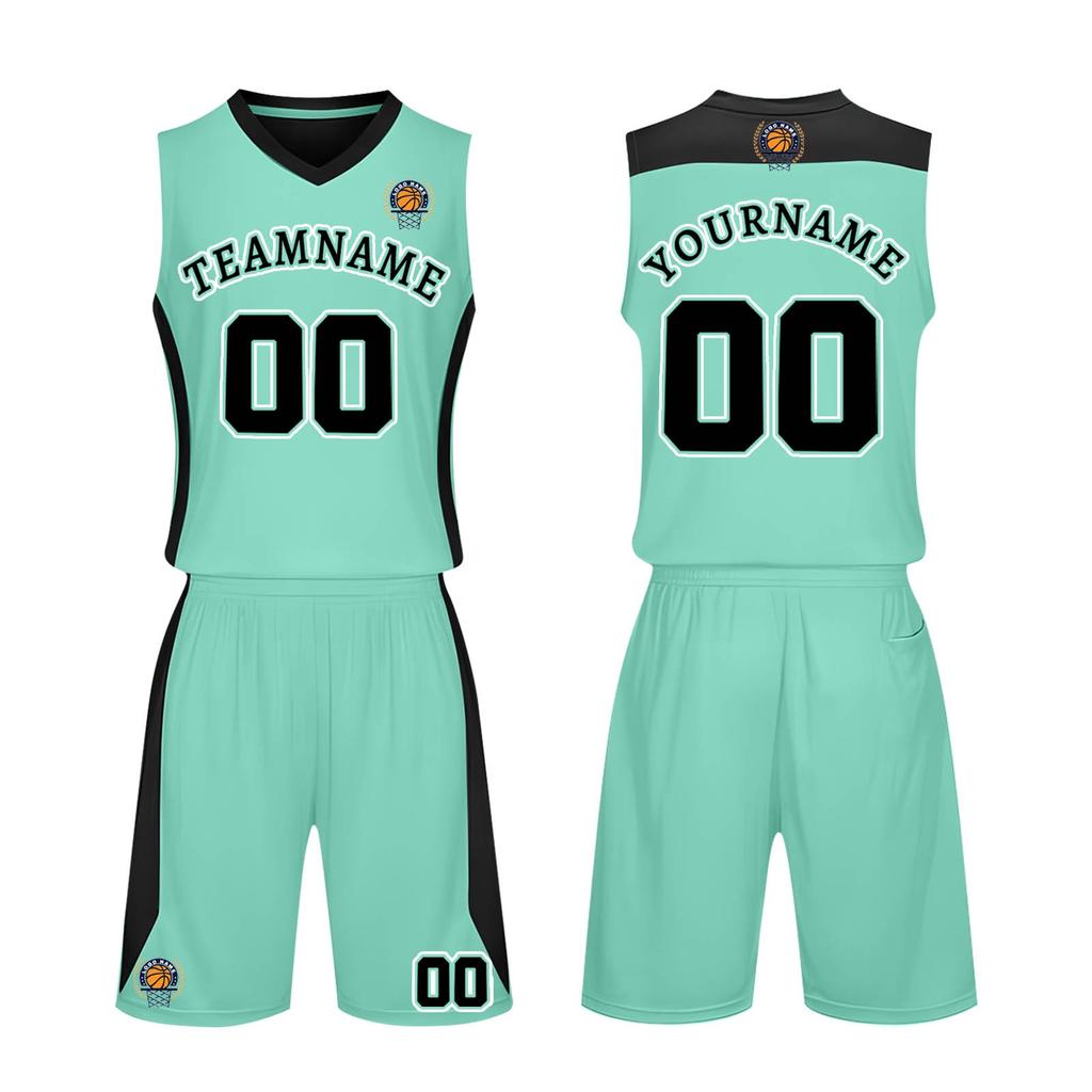 Ärmelloses Basketball-Trikot und Shorts-Set für Herren Atmungsaktive Sportuniform V-Ausschnitt Sportbekleidung für Training und Wettkampf