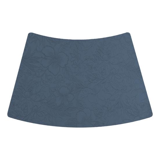 Artificial Leather Placemats Oil Resistant Chinese Style Engraved Flower Pattern Fan-Shaped Placemats Dining Table Decor