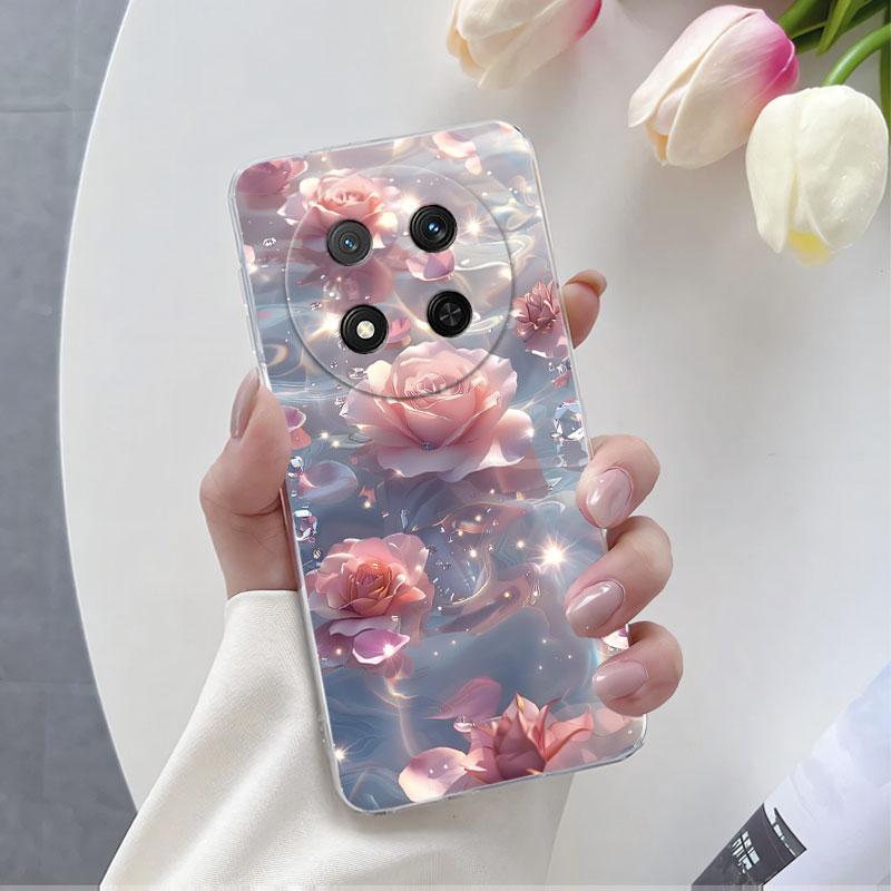 

For Honor X9C X9B Case Luxury Fashion Clear Phone Case For Honor X9A Marble Flower Transparent Soft Silicone Protect Cover Honor X9A