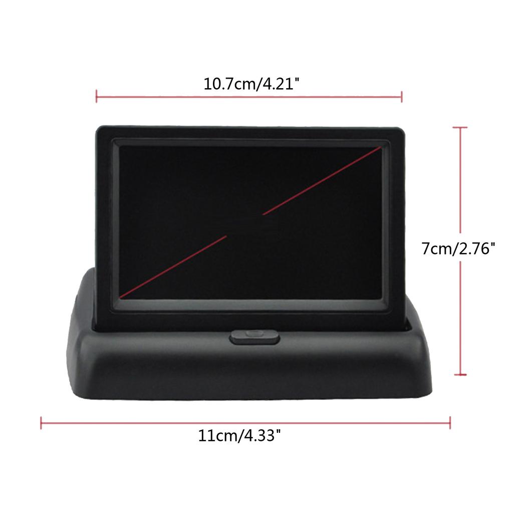 Rear View Backup-Assist Camera Wide Degree 4.3 In TFT LCD Parking Assistance Wide Angle Reverse Camera Reversing Monitor
