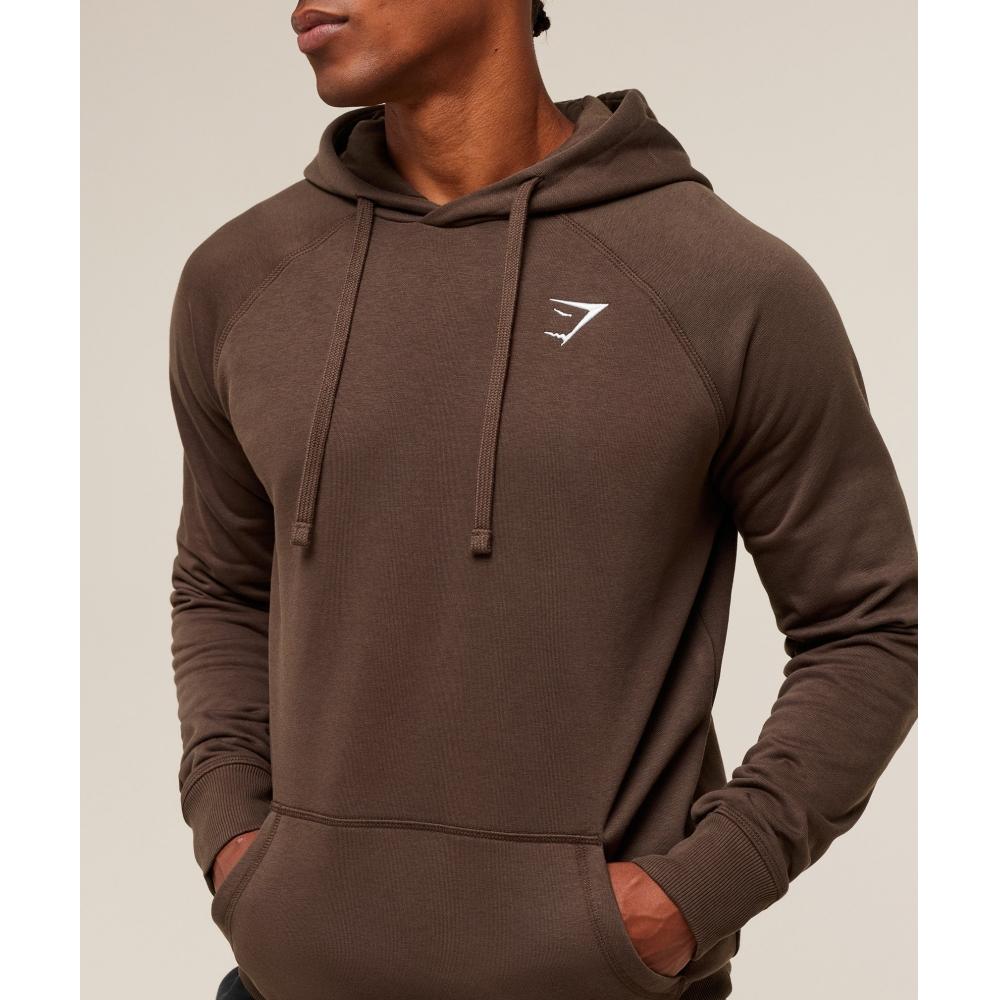 Gymshark Crest Hoodie Archive Brown A2a4g Nby8