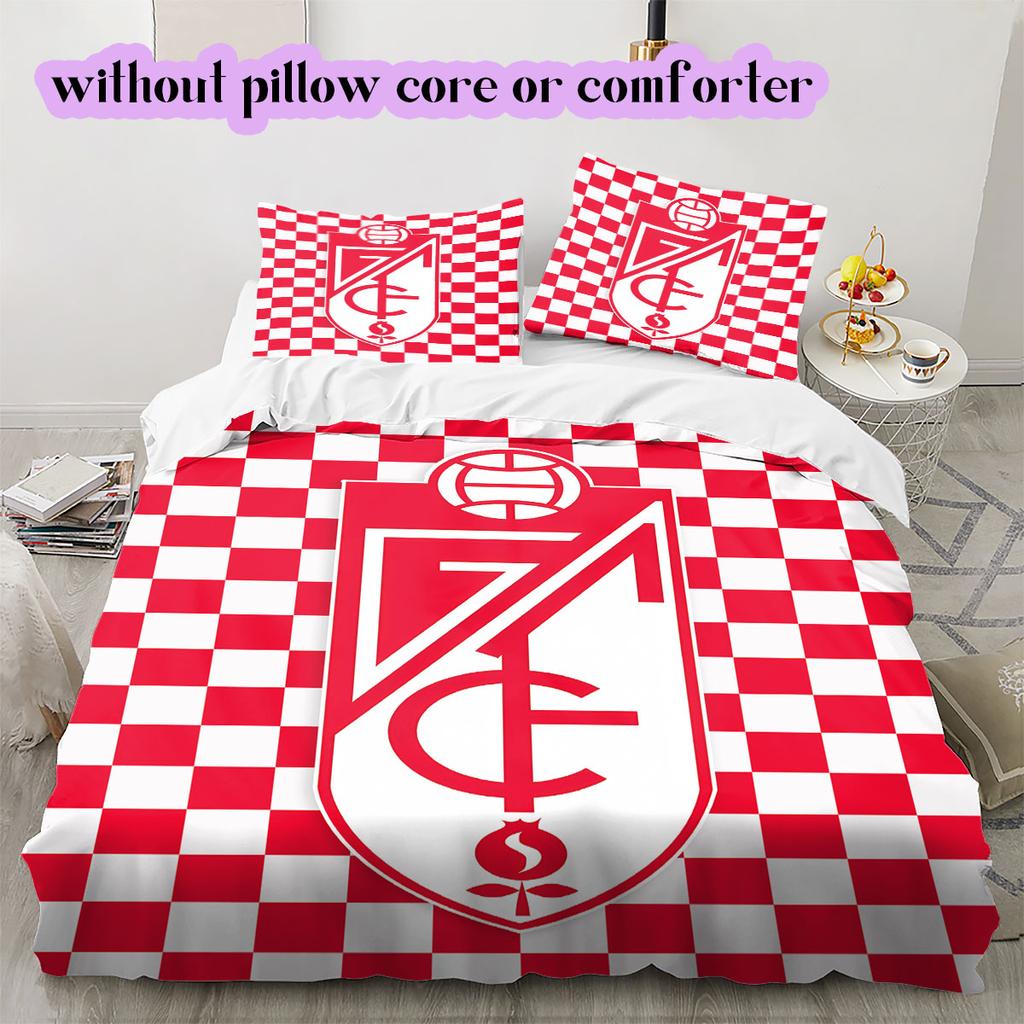 Granada CF football Pattern Bedding,Quilt Set Quilt Cover Pillowcase Home Birthday Gift (1*duvet cover+2*pillowcase,without core)