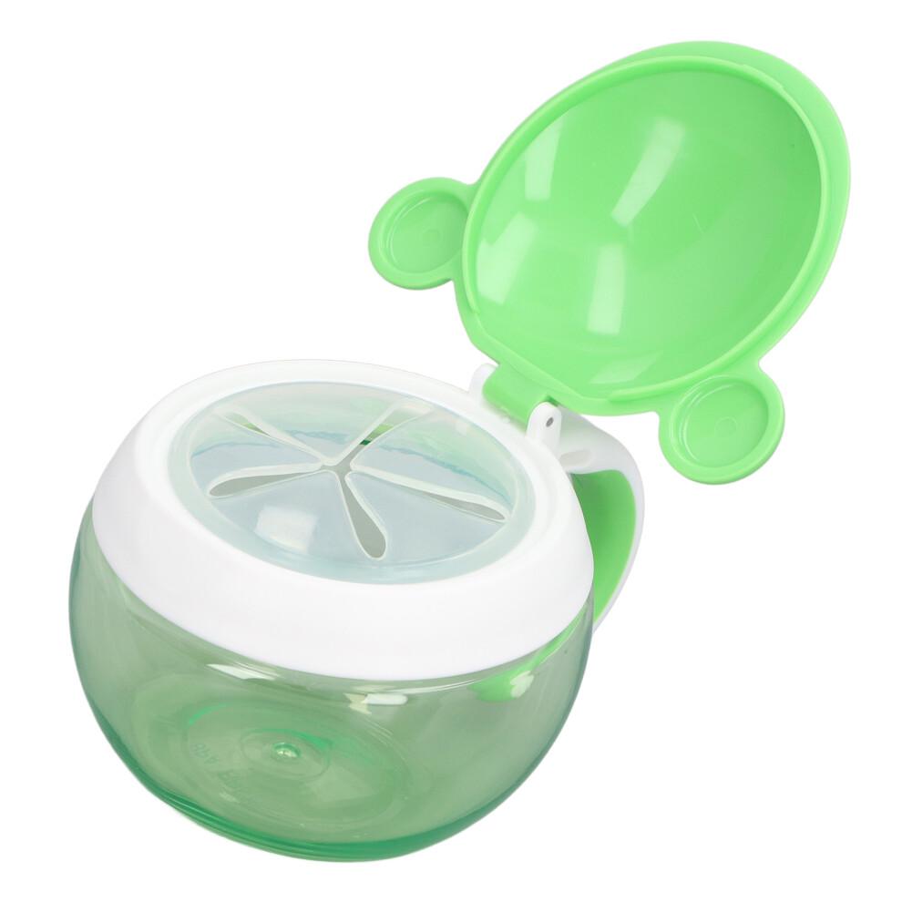 Baby Snack Container Animal Shape No Spill Impact Resistance Safe Tritan Toddler Snack Cup for Outdoor Travel Frog