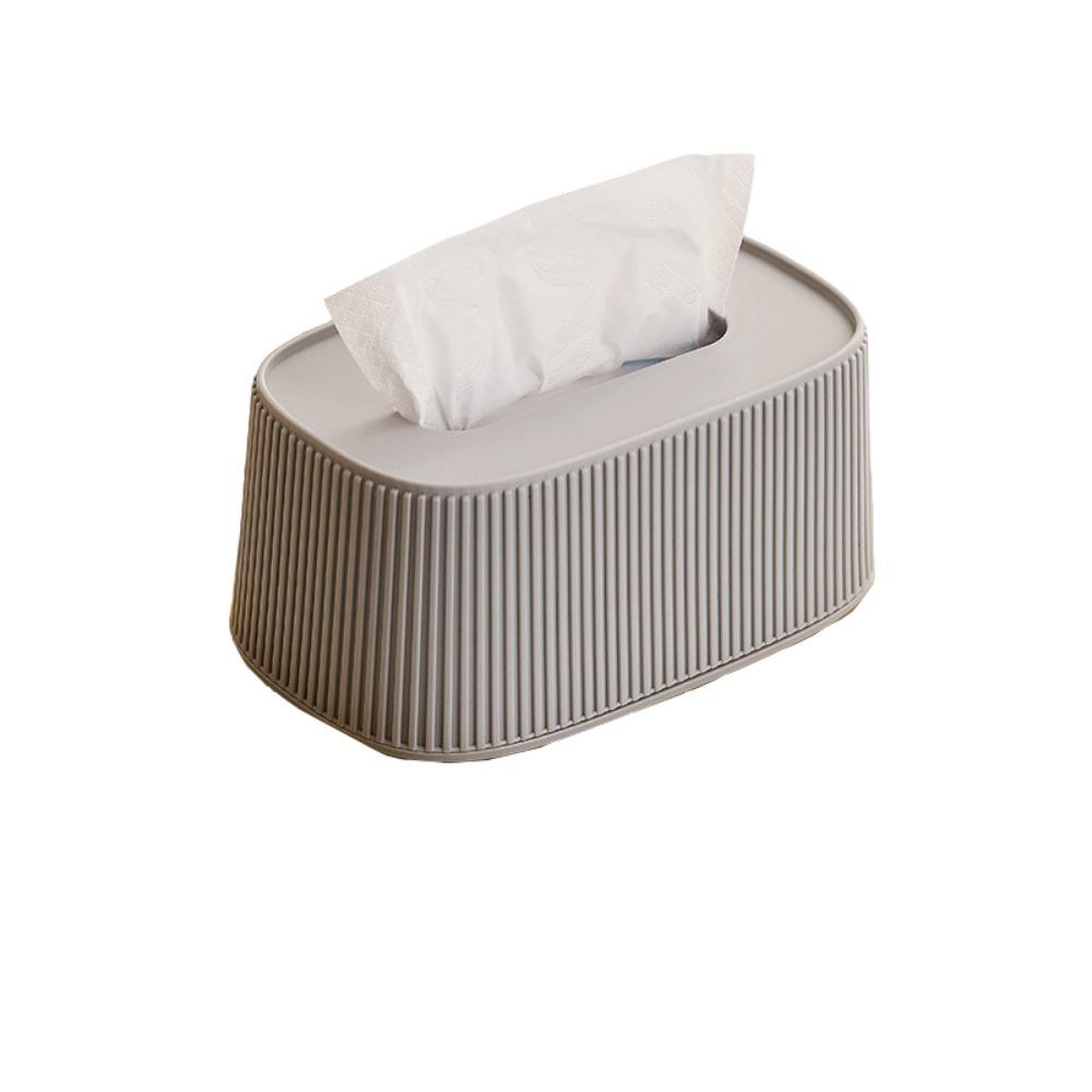 

Wooden/Plastic Cover Napkin Storage Case Smooth Desktop Tissue Dispenser Dormitory Grey Plastic Lid