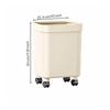 Wheeled Rectangular Trash Can with Caster Wheels Easy To Clean PP Plastic Waste
