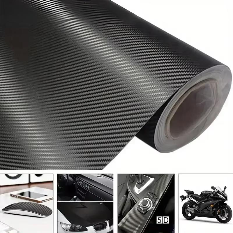 7D Carbon Fiber Car Film Interior Moulding Stickers PU Leather Gap Filler DIY Braid Trim Strip Universal Self Adhesive Sticker