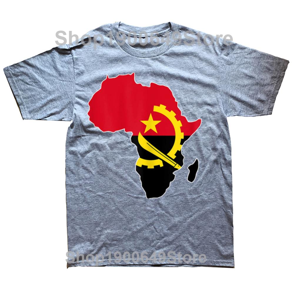 Funny Vintage I Love Angola Flag Africa Map Graphic Tshirt Men Women Hip Hop Oversized T Shirt 100 Cotton Comfort Tshirts