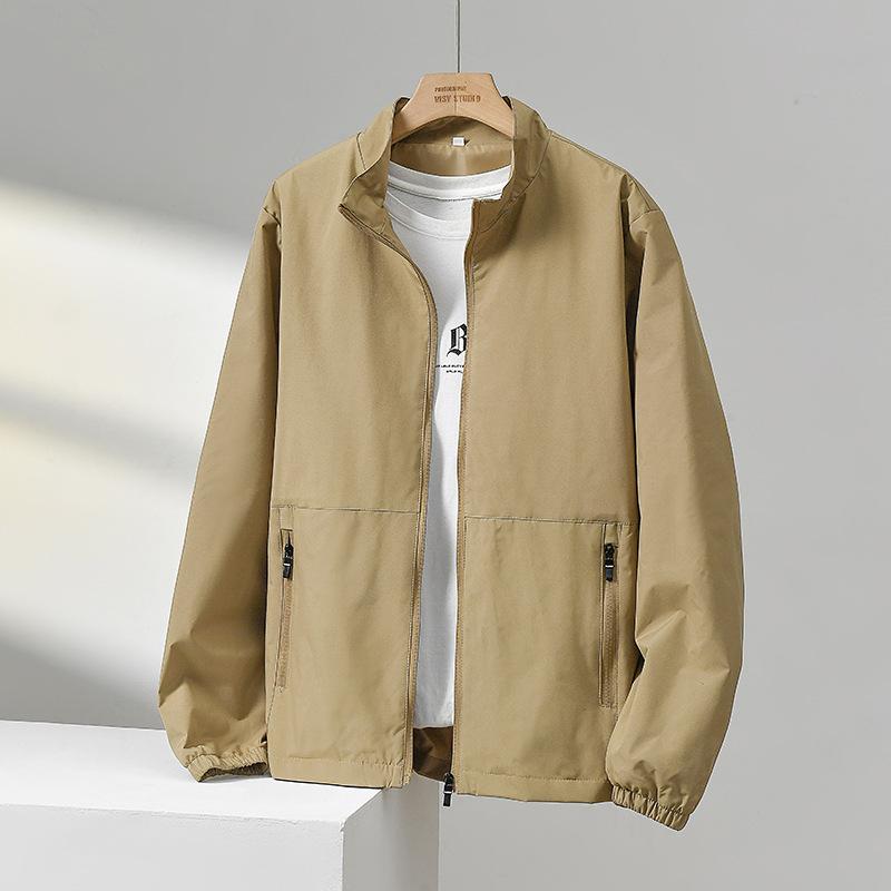 Spring and autumn new jacket men's versatile stand-up collar casual large size men's jacket sports anti-loose solid color top