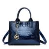 Luxury Crocodile pattern Large Capacity Commuting Women Crossbody Shoulder Bags Retro Patent Leather Handbags Shopping Tote Sac