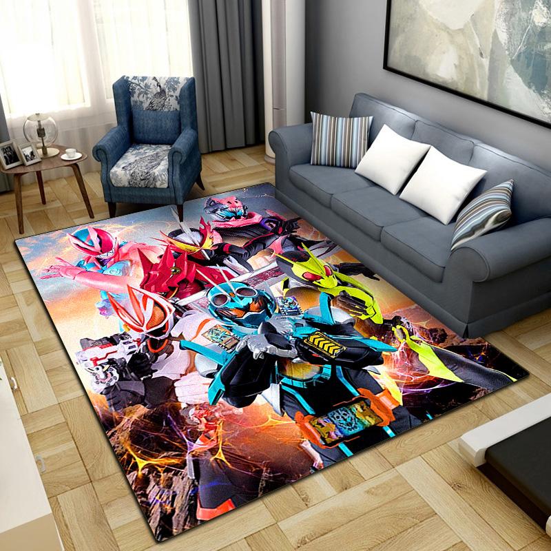 Kamen Rider Rug Carpet Large Area Rug Non Slip Washable Floor Mat Gamer Room Bedroom Home Decor LXR82