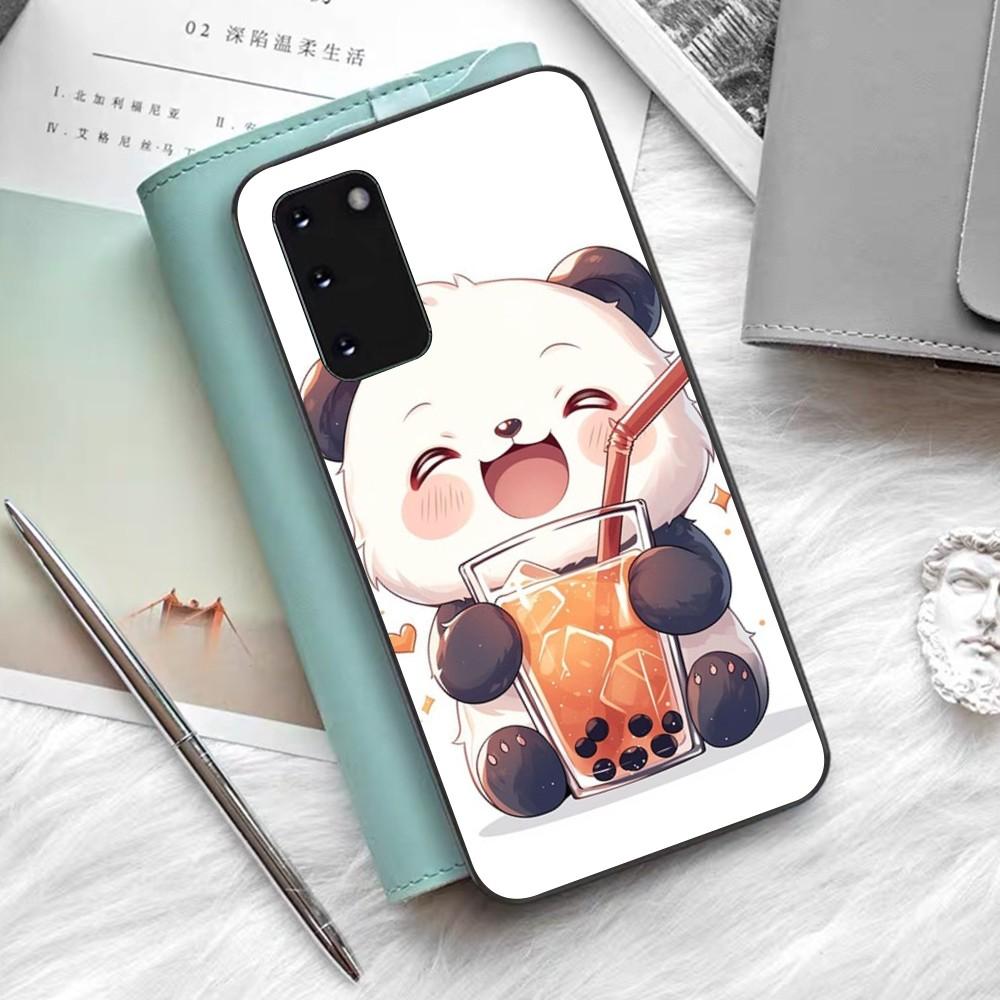 Cartoon Lovely Panda Phone Case Silicone PC+TPU For Samsung S10 20 30 22 23 24 Plus Lite Ultra Cover