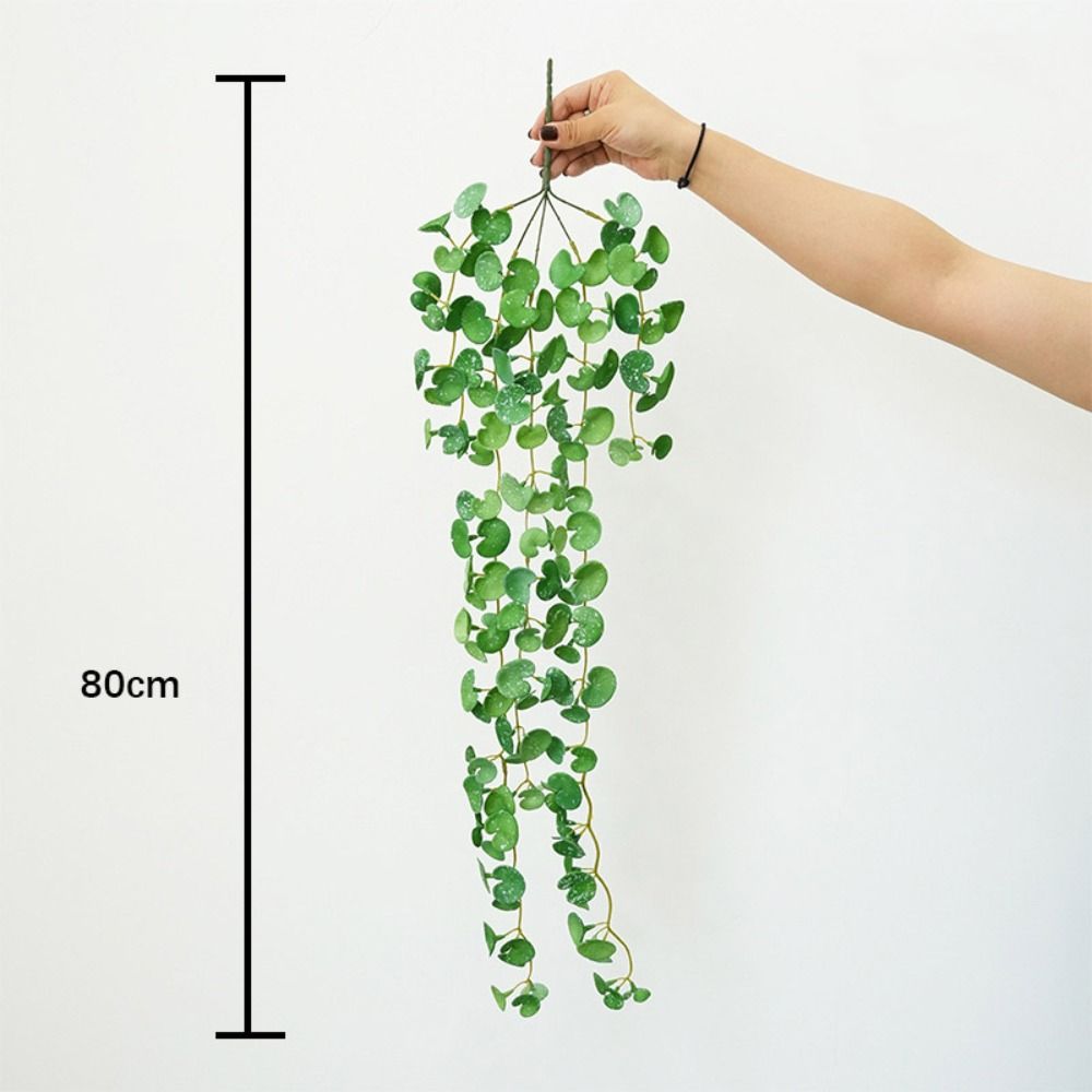 Long Artificial Plant Green Faux Copper Coin Grass Creative Succulent Plants Leaves  Home Office