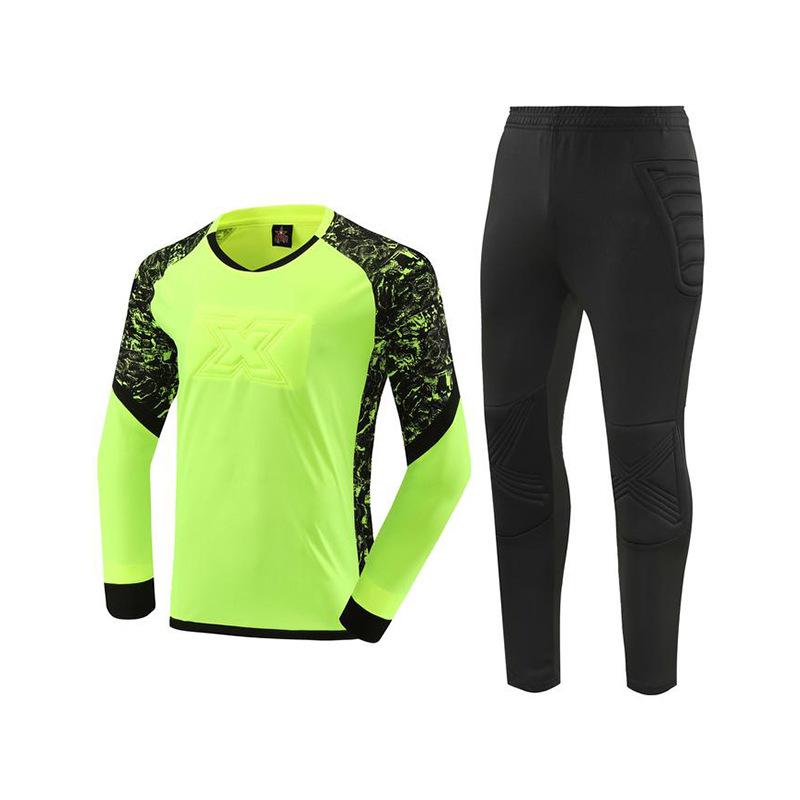 Kids Goalkeeper Uniform Boys Goalkeeper Jersey Doorkeepers Long Sleeve Sponge Protective Football Uniform For Children's