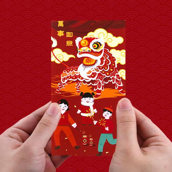 6Pcs Chinese New Year Red Envelopes 2025 Lunar Yera of The Snake Red Money