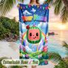 Cocomelon Beach Towel, Personalized Custom Text, Quick Dry Soft Large Towel For Swimming Pool Travel