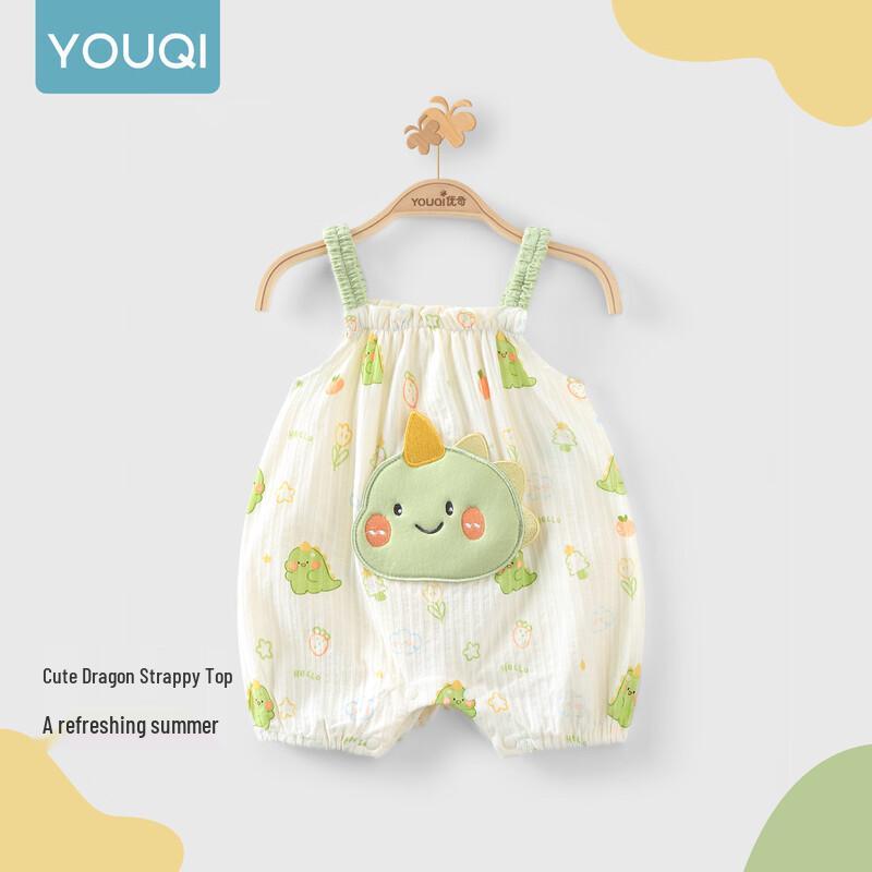 Youqi Infant Summer Cotton Sleeveless Romper