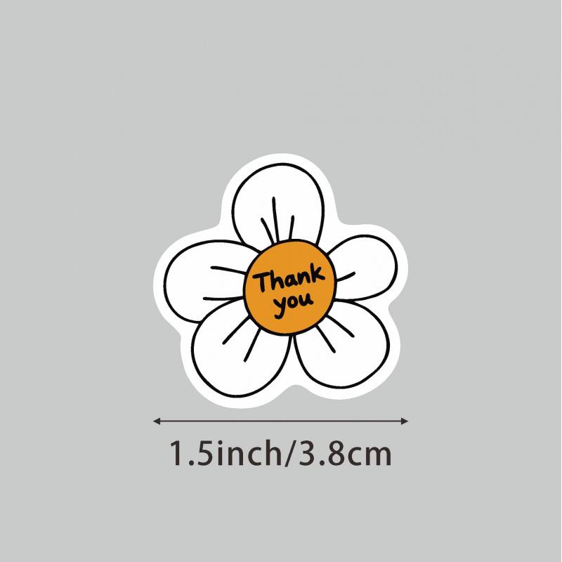 60PCS  Small White Flower Gift Box Packaging Thank You Stickers Packing Labels Airplane Box Decoration Sealing Stickers Baking S