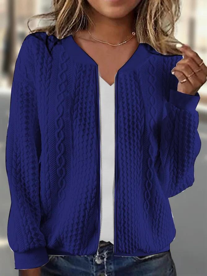 2023 Women's Jacquard Casual Long-Sleeve Short Jacket